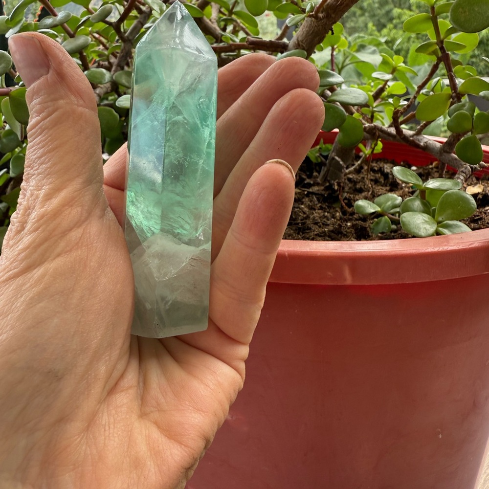 Elegant Green Crystal Tower
